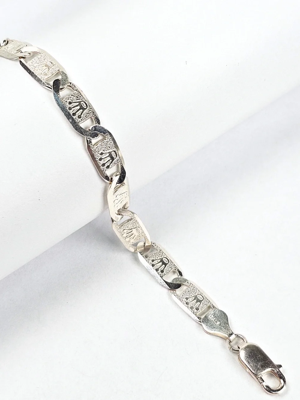Mariner Bracelet 6.5mm Rolex Crown Design Men’s 925 Sterling Silver 21cm